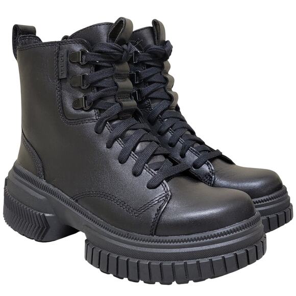 Sorel Shoes - Sorel Women Chunky Combat Boots Ona Ave Boot Lace Up Size US 5 Black Leather